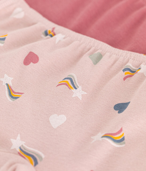 Juego de 2 culottes infantiles de algod&oacute;n con coraz&oacute;n multicolor