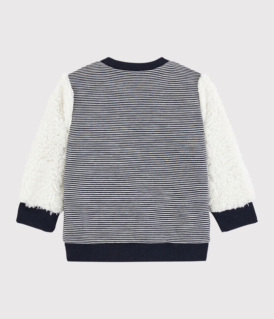 Cárdigan reversible para bebé niño azul SMOKING/blanco MARSHMALLOW