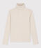 Camiseta L'ICONIQUE de punto jacquard con cuello vuelto beige MONTELIMAR CHINE