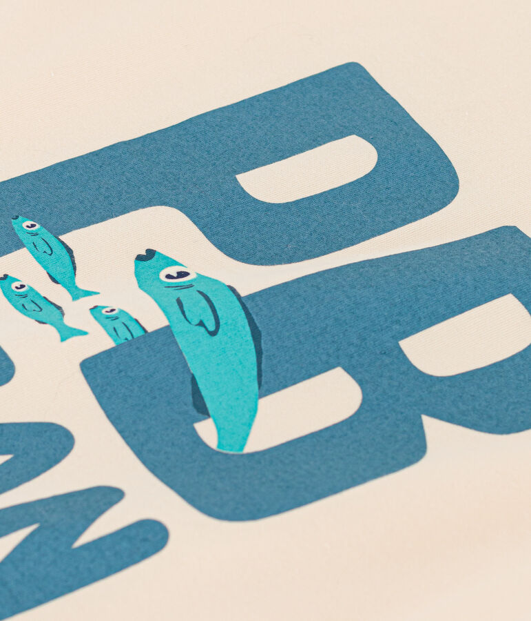 Camiseta de algod&oacute;n de manga corta para ni&ntilde;o crudo/multicolor