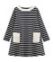 Vestido de manga larga para niña azul SMOKING/beige COQUILLE
