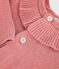 C&aacute;rdigan liso con cuello de punto tricotado de lana y algod&oacute;n para beb&eacute; rosa