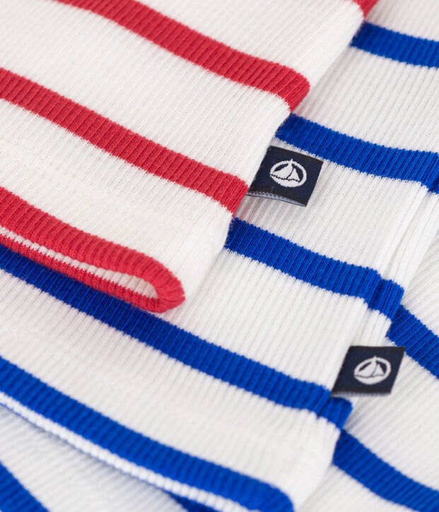 Juego de 2 camisetas de tirantes infantiles de algod&oacute;n a rayas multicolor