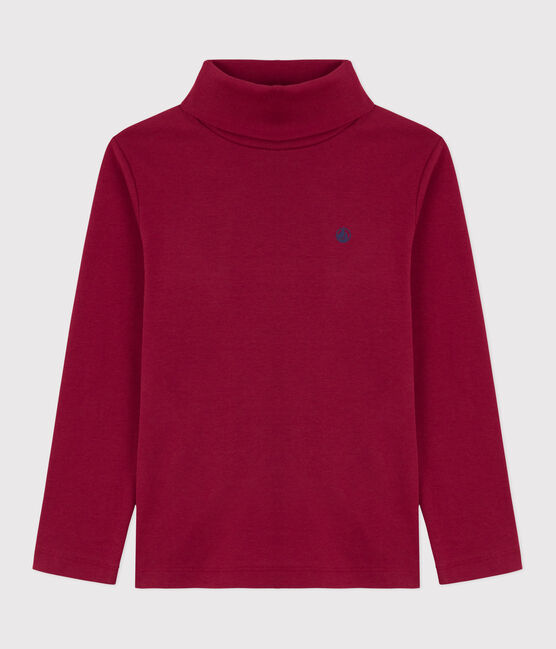 Camiseta infantil de cuello alto de algodón AMARANTE