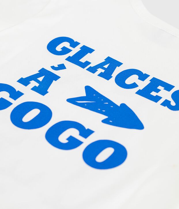 Camiseta infantil de manga corta de algod&oacute;n blanco