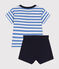 Conjunto de camiseta y pantalón corto de punto para bebé GAULOISE/ MARSHMALLOW