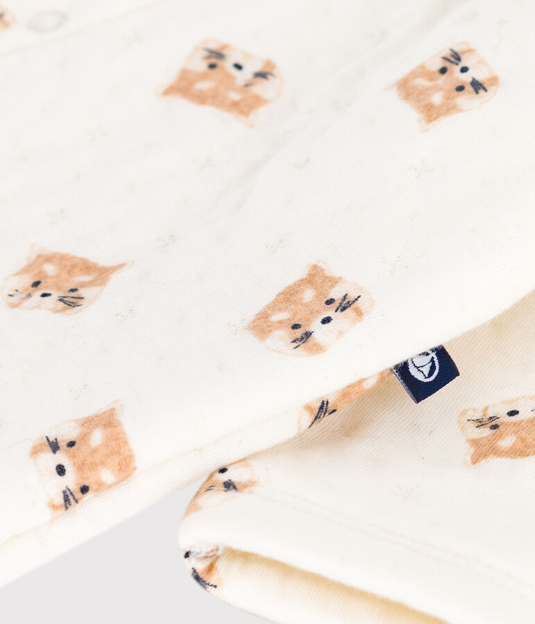 Mono de algod&oacute;n con estampado de pandas rojos para beb&eacute; crudo/multicolor