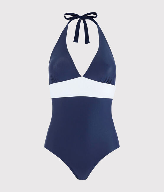 Traje de baño de 1 pieza ecorresponsable para mujer azul SMOKING