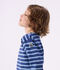 Marinera infantil de algod&oacute;n a rayas azul/azul