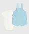 Conjunto de peto y body de algodón para recién nacido azul AQUATIC