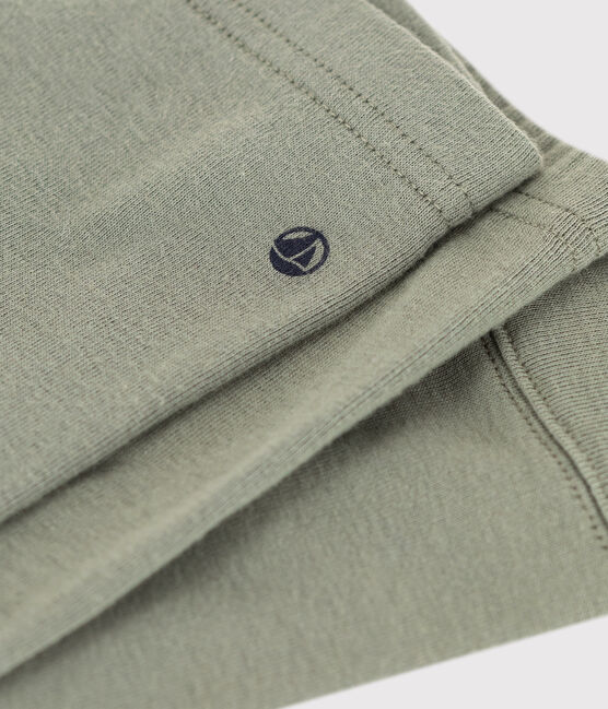Leggings lisos de algodón para bebé verde MARECAGE