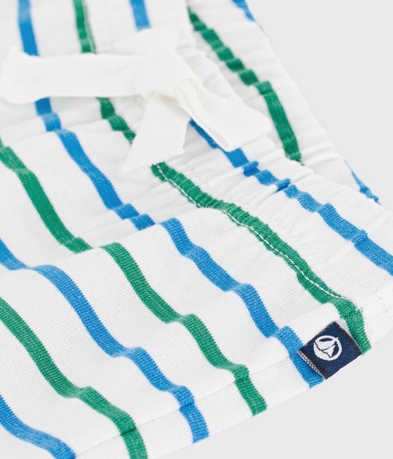 Shorts bicolores de algod&oacute;n a rayas para beb&eacute; blanco/multicolor
