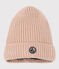 Gorro de punto con forro de tejido polar de niño/niña rosa SALINE