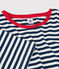 CAMISETA BOXY de algodón de mujer azul MEDIEVAL/blanco MARSHMALLOW
