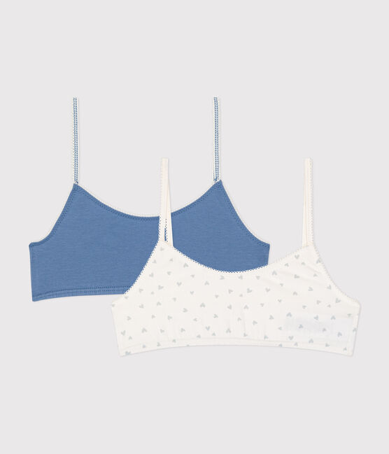 Juego de 2 tops infantiles de algodón y elastano con corazón variante 1