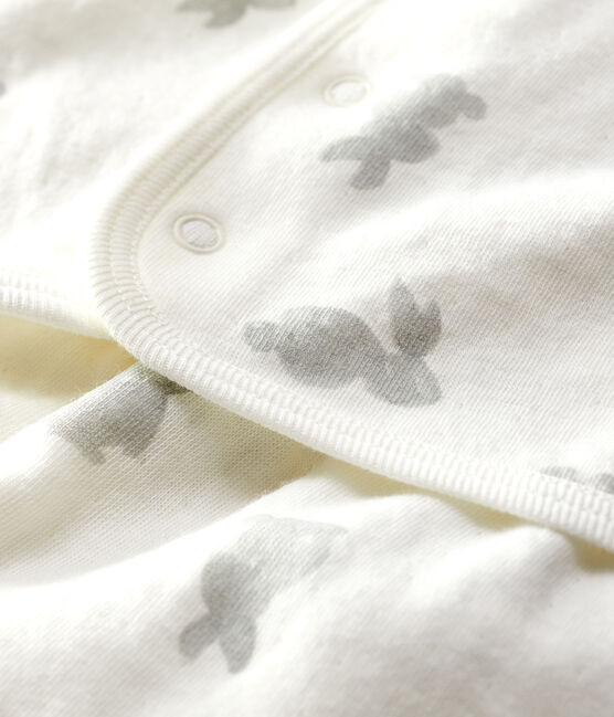 Conjunto de 2 prendas blancas de conejitos de tejido tubular de algodón ecológico de bebé blanco MARSHMALLOW/gris GRIS