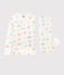 Pijama de París de algodón orgánico infantil unisex blanco MARSHMALLOW/blanco MULTICO