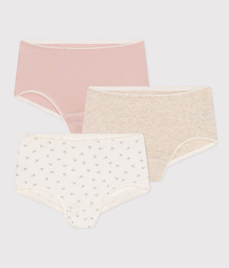 Juego de 3 culottes de algod&oacute;n y elastano para ni&ntilde;a multicolor