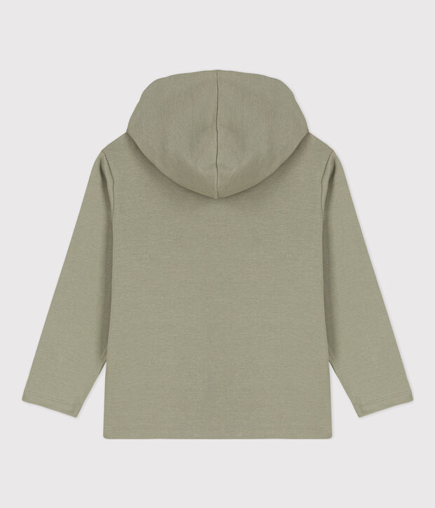Sudadera con capucha y cremallera de ni&ntilde;o verde