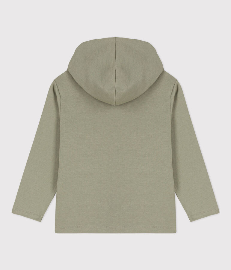 Sudadera con capucha y cremallera de ni&ntilde;o verde MARECAGE