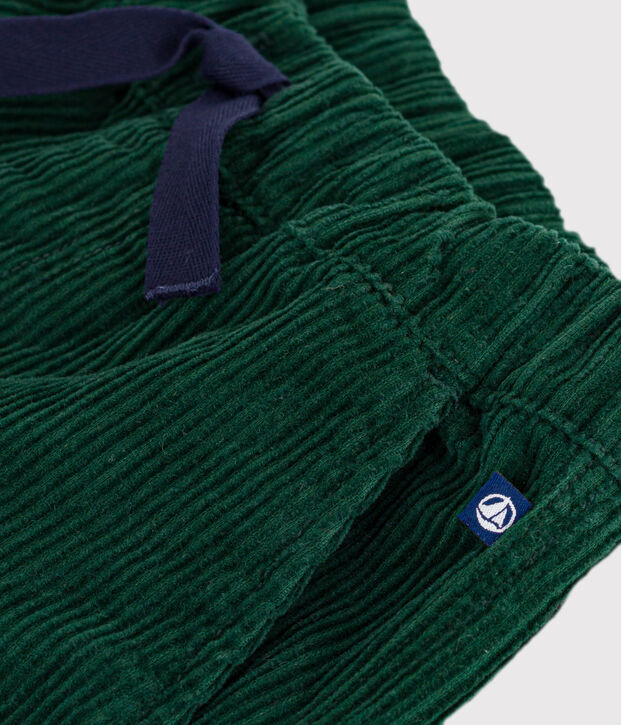 Pantal&oacute;n cargo infantil liso de pana verde