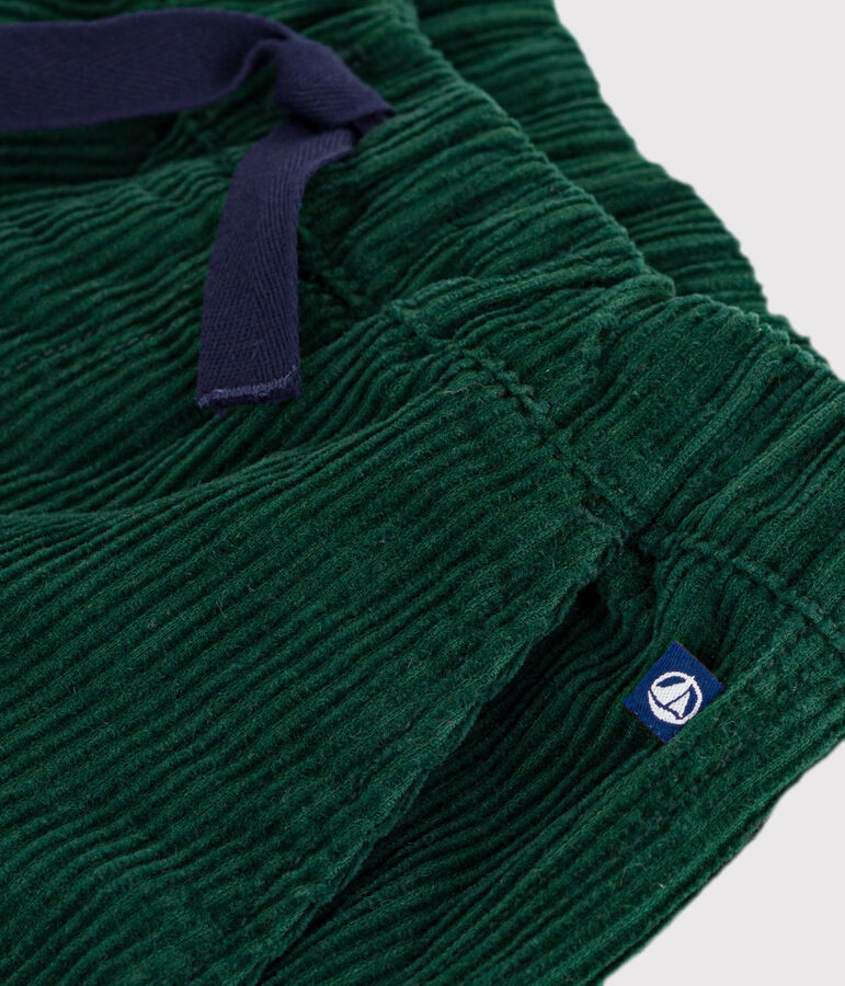 Pantal&oacute;n cargo infantil liso de pana verde