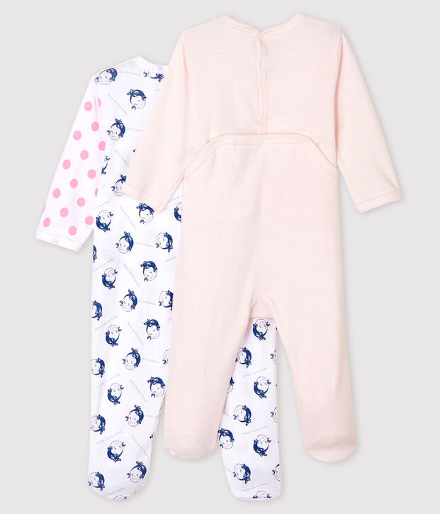 Conjunto de 2 pijamas de punto de beb&eacute; ni&ntilde;a multicolor