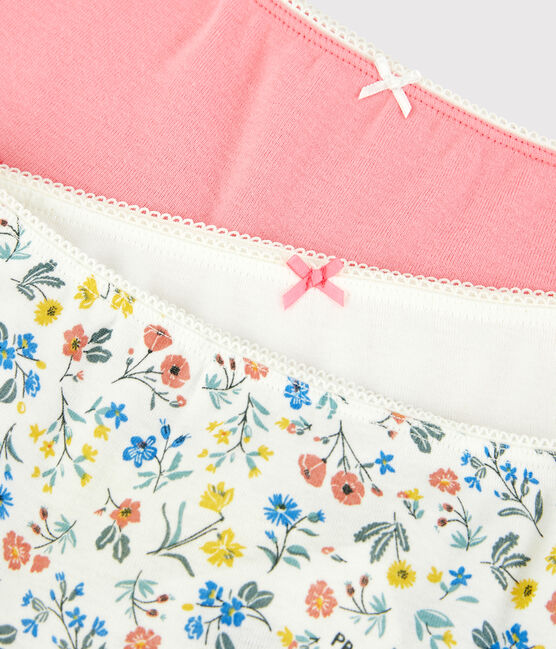 Juego de 3 «culottes» de flores «retro» de algodón de niña variante 1