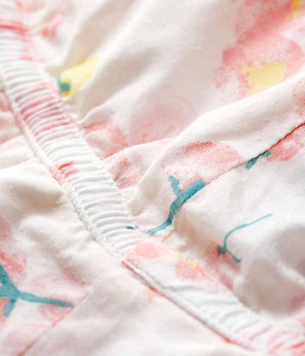 Capelina de popelina con estampado de flores de beb&eacute; ni&ntilde;a blanco/multicolor
