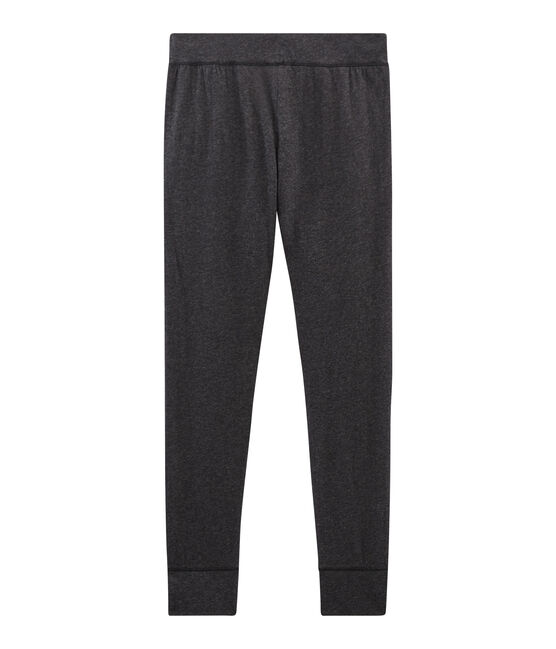 Pantalón largo de mujer de tejido túbico extrafino gris CITY CHINE