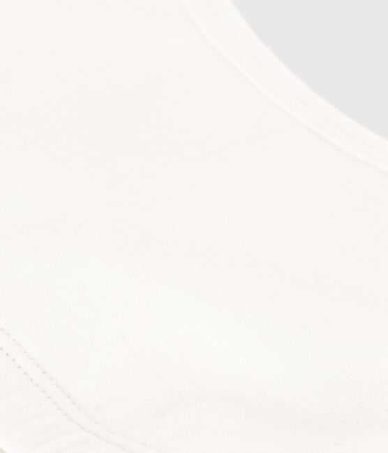 Top liso de algodón y elastano para mujer blanco MARSHMALLOW