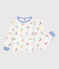 Pijama infantil de manga larga de algodón con estampado de surfistas blanco MARSHMALLOW/blanco MULTICO