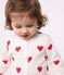 Pijama de algodón con corazones rojos para bebé blanco MARSHMALLOW/rojo TERKUIT