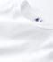 Camiseta de cuello redondo emblemática de algodón de mujer blanco ECUME