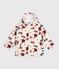 Chaqueta infantil de borreguito con flores y capucha crudo/multicolor