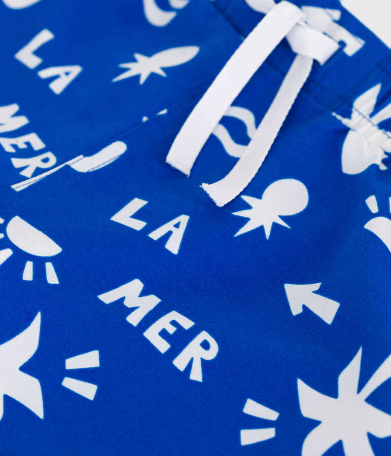 Ba&ntilde;ador infantil estampado azul/blanco