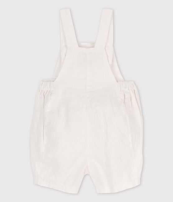 Peto corto de bebé de lino blanco ECUME