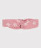 Diadema para bebé en gasa de algodón con estampado de flores rosa CHARME/blanco MARSHMALLOW