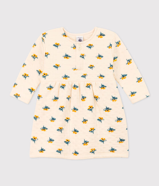 Vestido de manga larga de túbico acolchado estampado para bebé blanco AVALANCHE/ MULTICO