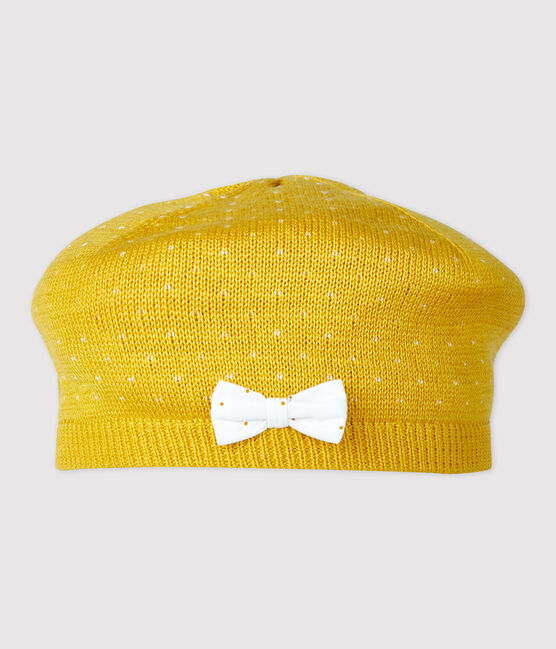 Boina de punto de bebé. amarillo HONEY/blanco MARSHMALLOW