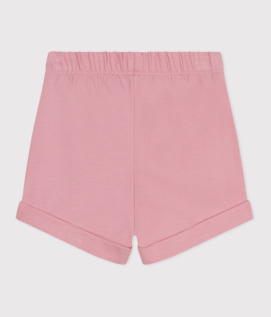 Pantalón corto liso de algodón para bebé rosa CHARME