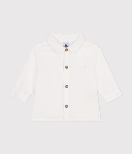 Camisa de piqué de algodón para bebé blanco ECUME