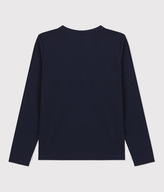 Camiseta de algodón Le Droit con cuello de pico para mujer azul SMOKING