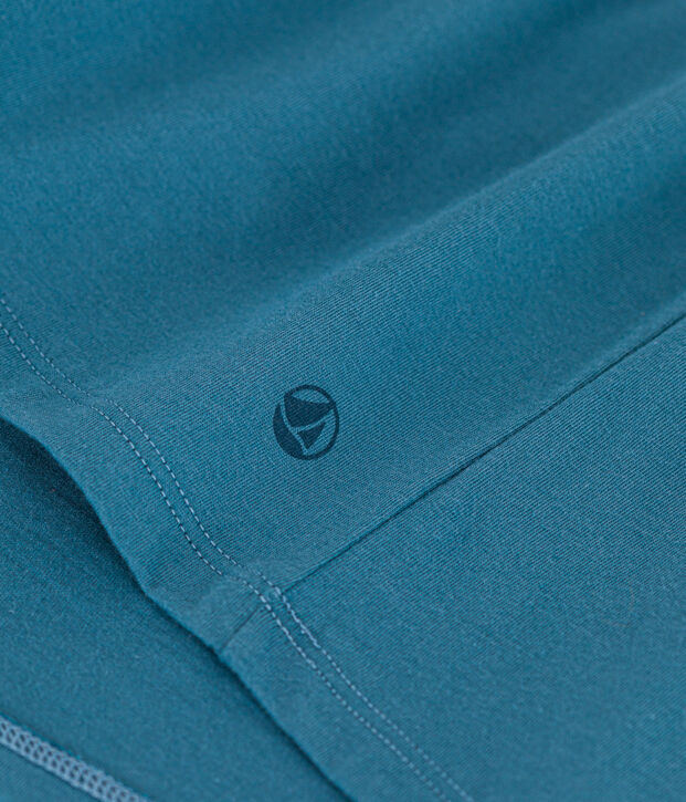 Camiseta LA RECTA de algod&oacute;n con cuello de pico para mujer azul
