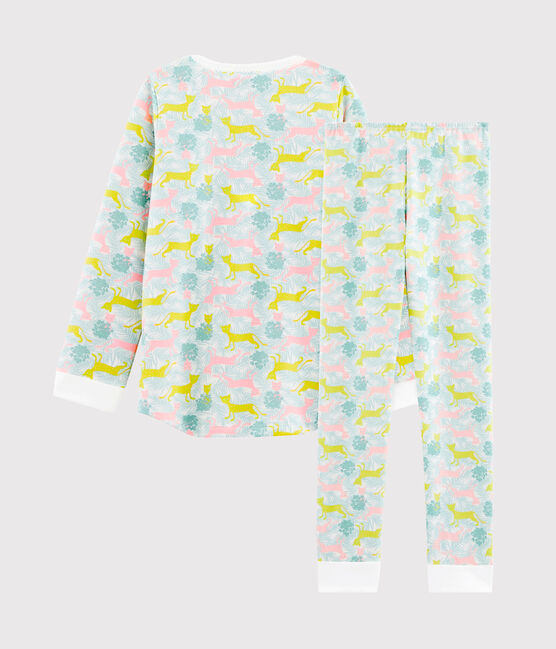 Pijama de muletón para niña blanco MARSHMALLOW/blanco MULTICO