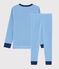 Pijama de mil rayas azul de niño pequeño de punto azul RUISSEAU/blanco MARSHMALLOW