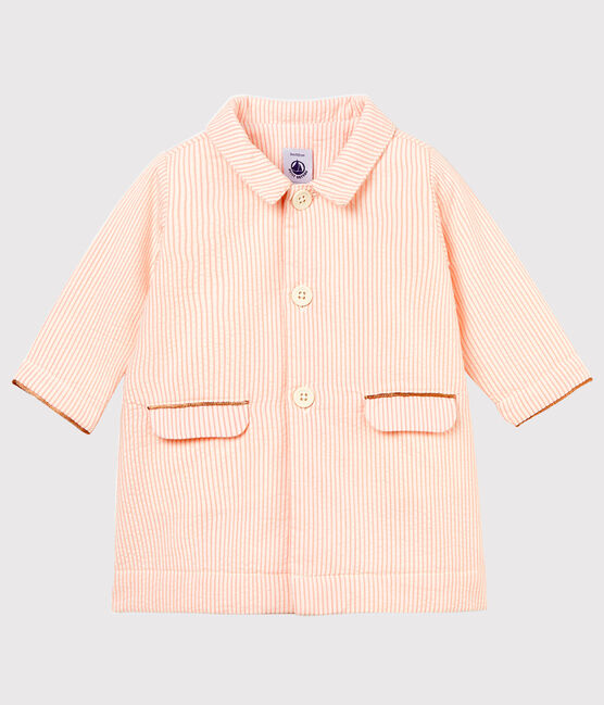 Abrigo de rayas para bebé niña blanco MARSHMALLOW/rosa ROSAKO