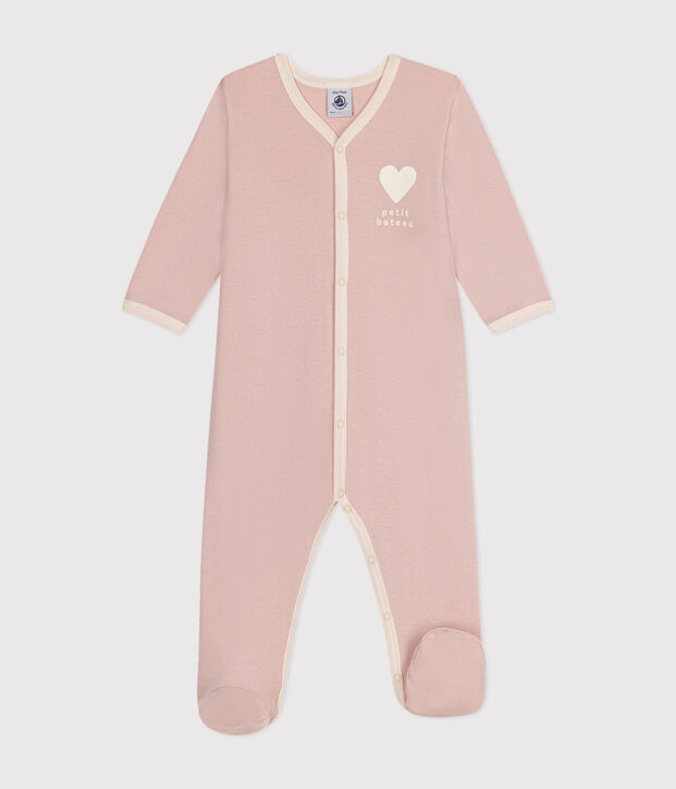 Pijama de algod&oacute;n para beb&eacute; rosa