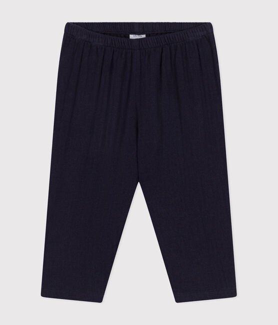 Pantalón de gasa de algodón para bebé azul SMOKING
