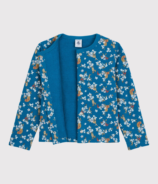 C&aacute;rdigan de mulet&oacute;n de ni&ntilde;a azul/multicolor